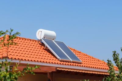 Installed Solar Water Heaters on Residential Roofs